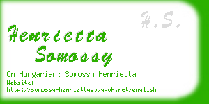 henrietta somossy business card